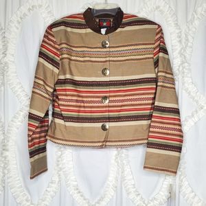 Ladies Vintage Southwest Silver Western Button Jacket Medium